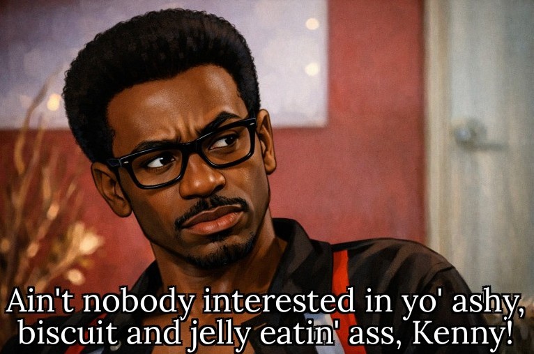 Illustrated recreation of David Ruffin's classic reaction and insult in the biopic, The Temptations.